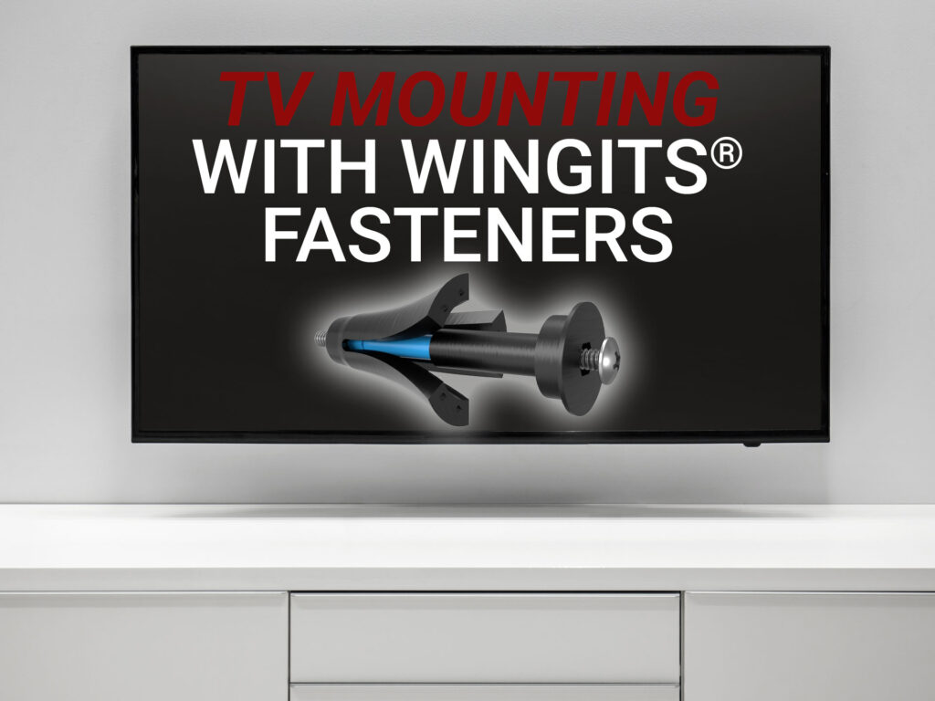 TV mounting with WingIts fasteners